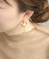 Pearl and Flower Chain Earrings