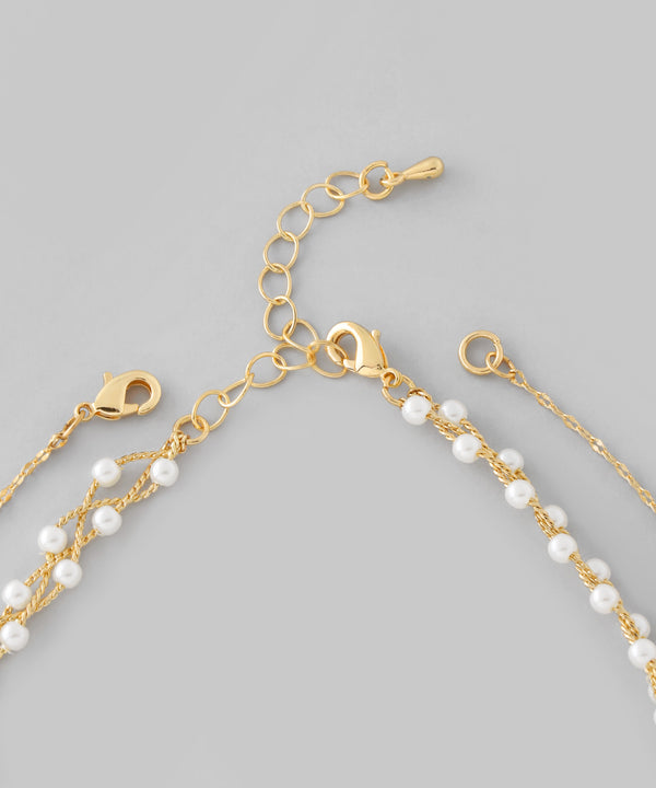 Pearl and chain necklace (set of 2)