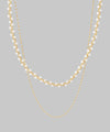 Pearl and chain necklace (set of 2)
