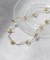 Pearl x Flower Wave Line Necklace