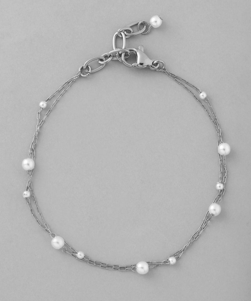 Double pearl chain bracelet