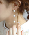 連なりパールが揺れるロングピアス[A]
