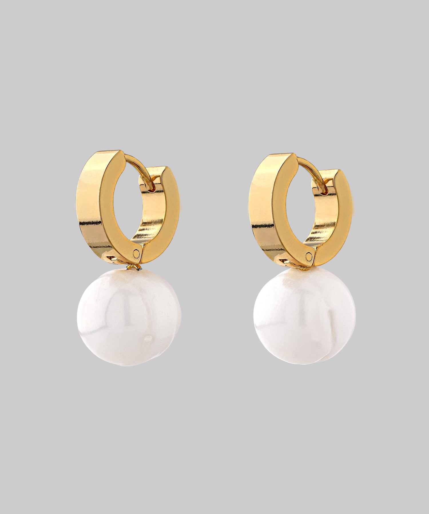 ANEMONE】【ステンレス】パールポイントフープピアス｜アネモネ