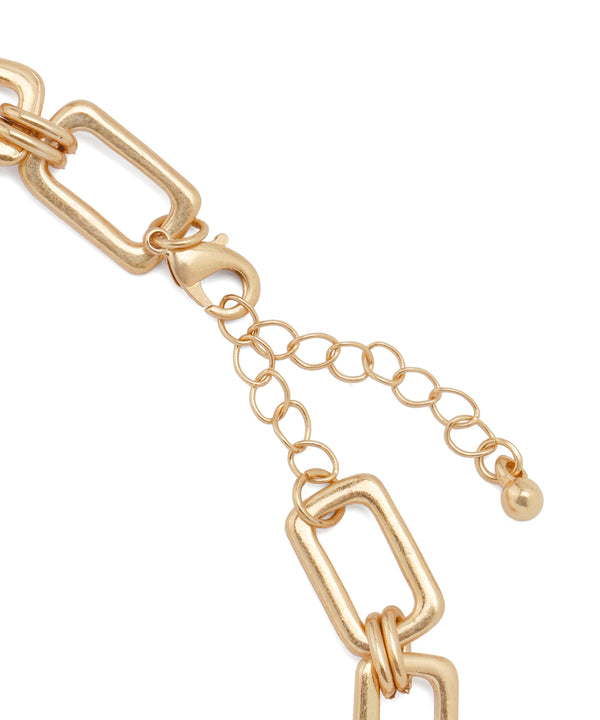 スクエアメタルのチェーンブレスレット