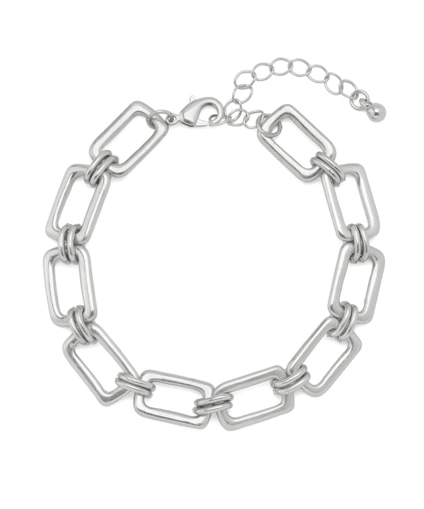 スクエアメタルのチェーンブレスレット