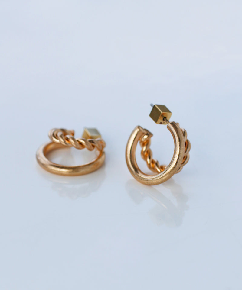 Double Line Hoop Earrings [Ownideal]