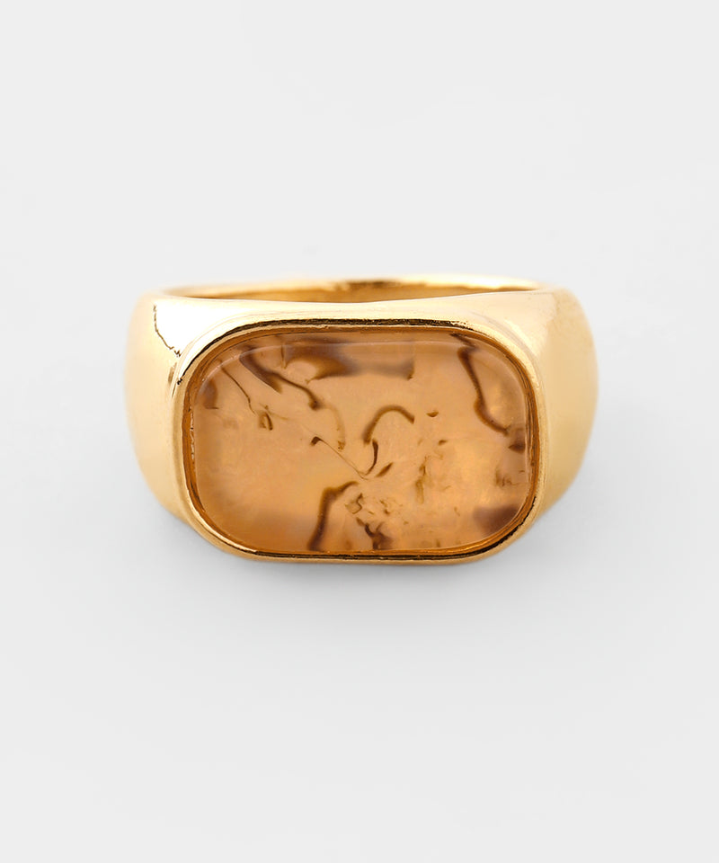 Shell-style signet ring