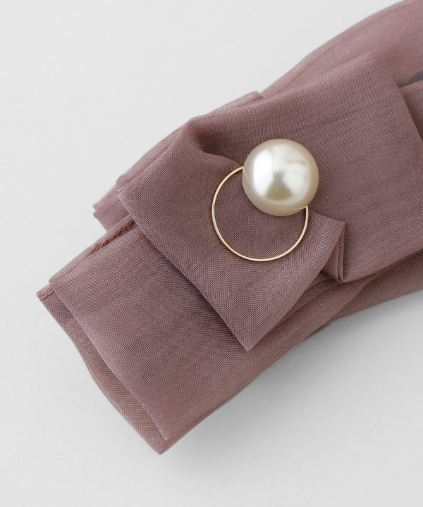 パールポイントのリボンバナナクリップ