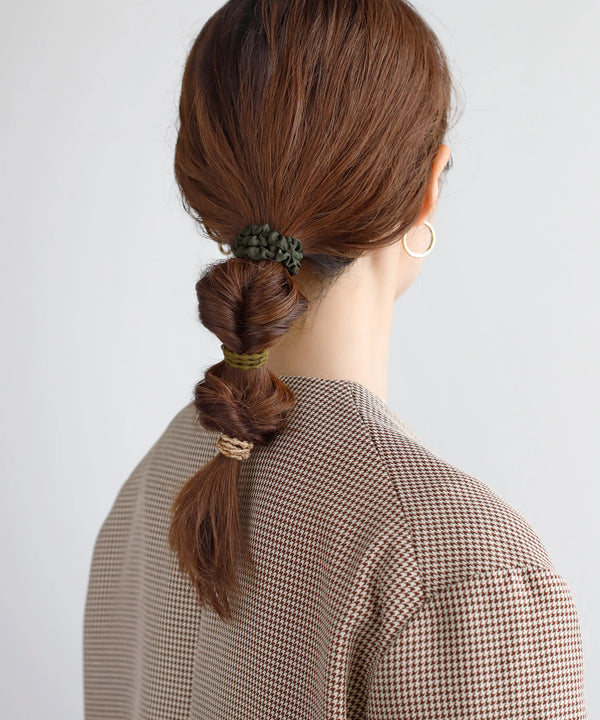スリムシュシュ×ラメデザインヘアゴム[3本セット]