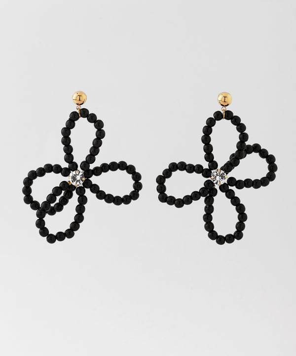 ビジュー×フラワーピアス[Ownideal]