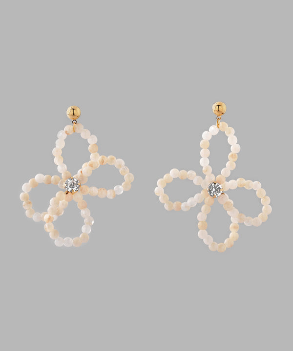 ビジュー×フラワーピアス[Ownideal]