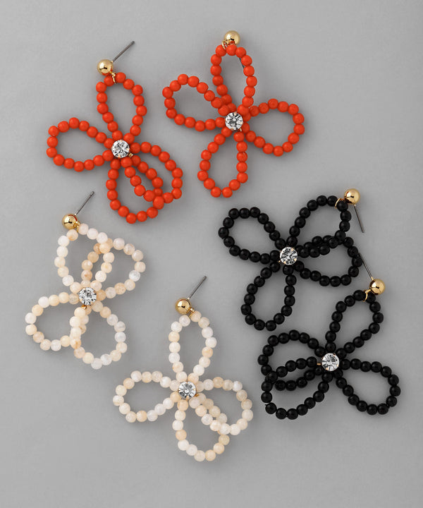ビジュー×フラワーピアス[Ownideal]