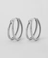 Double Line Hoop Earrings [Stainless Steel] [Ownideal]