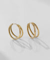 Double Line Hoop Earrings [Stainless Steel] [Ownideal]