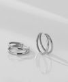 Double Line Hoop Earrings [Stainless Steel] [Ownideal]