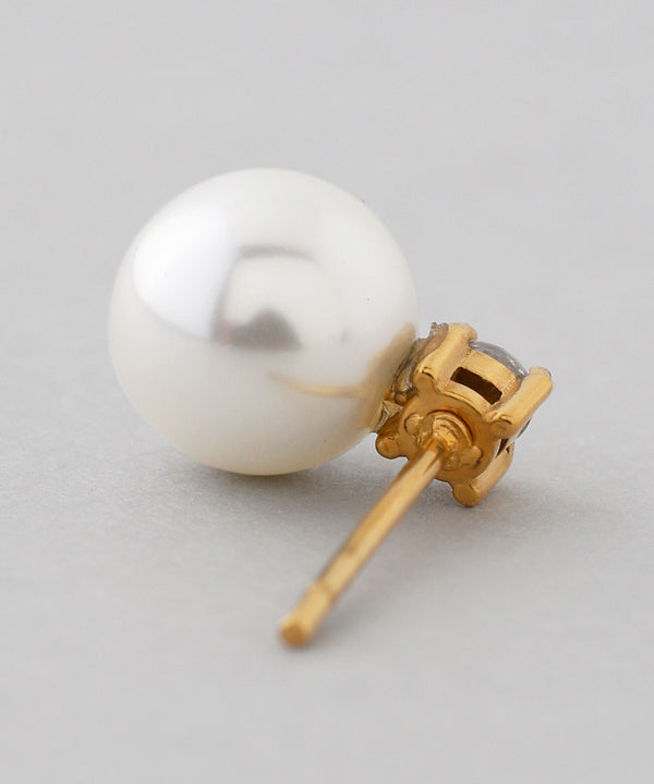 パール×ビジューピアス[ステンレス][Basic]
