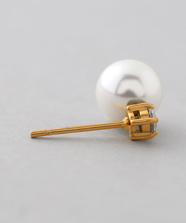 パール×ビジューピアス[ステンレス][Basic]