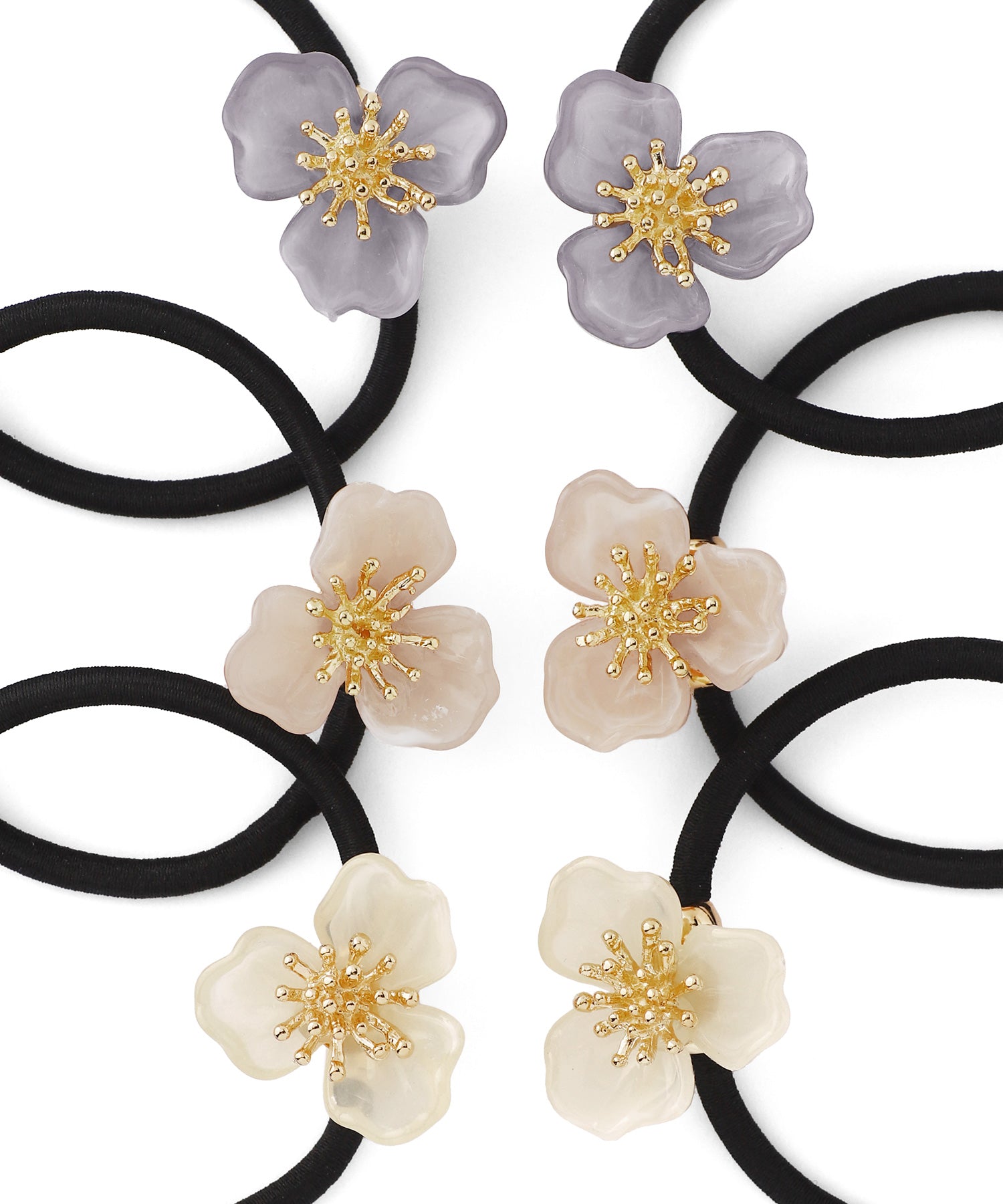 ANEMONE】マーブルフラワーヘアゴム｜アネモネ・シエナロゼ