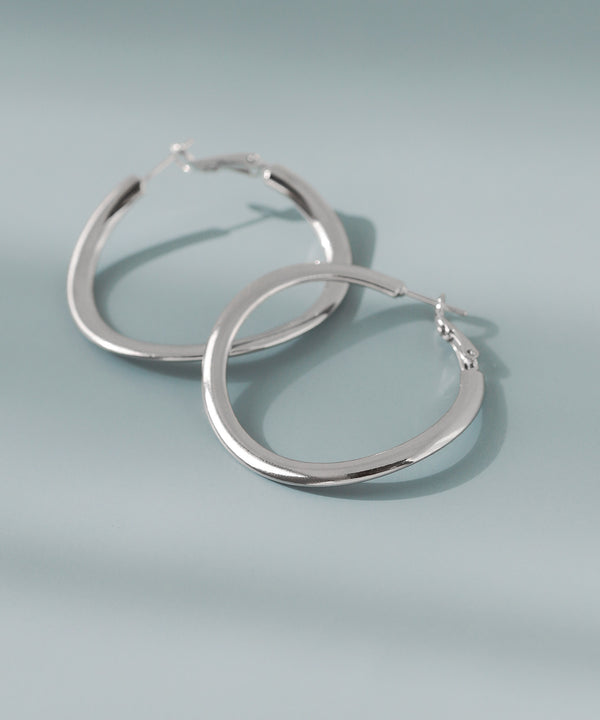 Metal Wave Hoop Earrings
