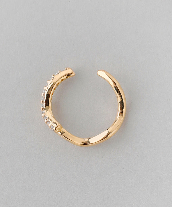 ビジュー×ウェーブラインイヤーカフ