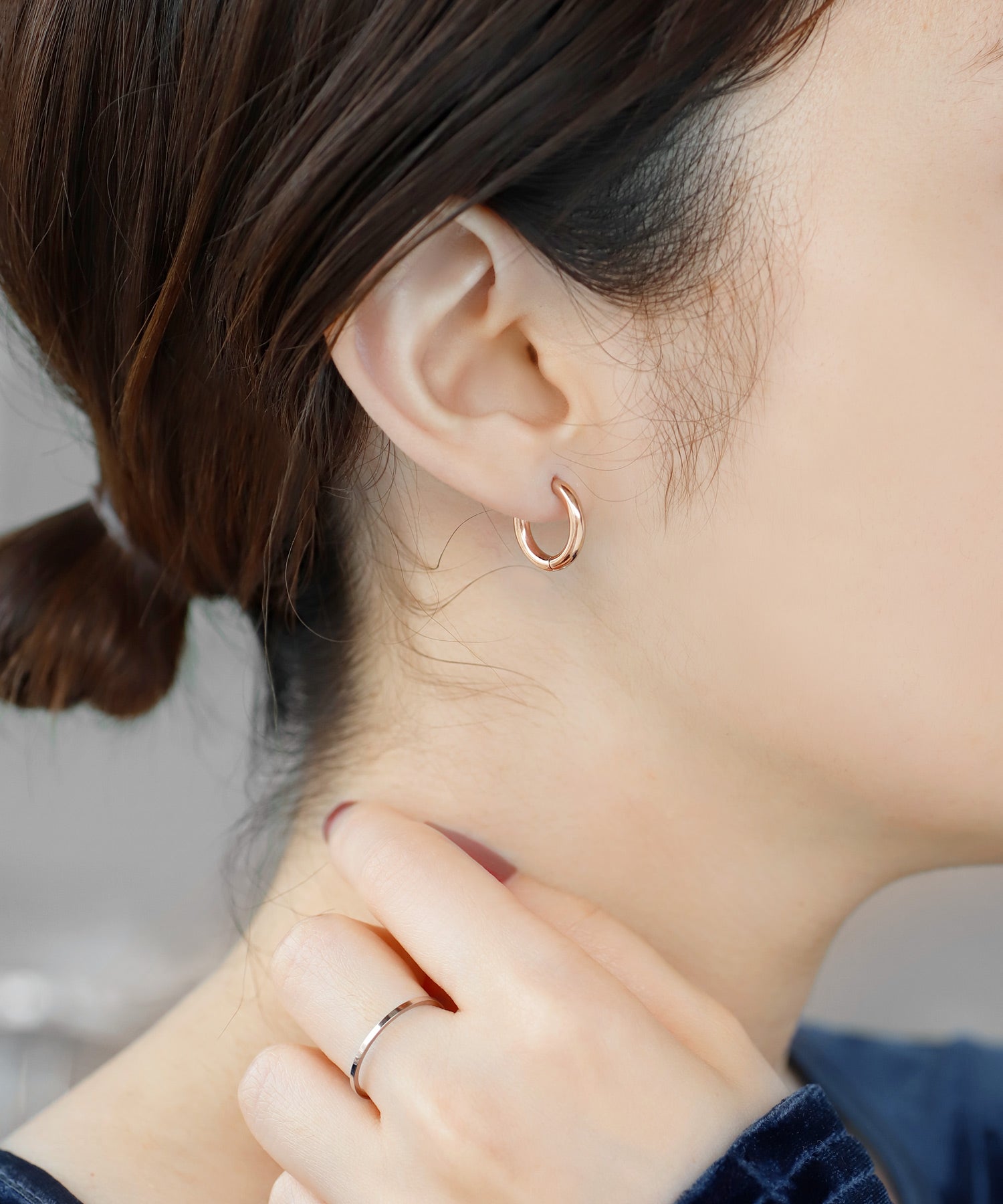 ANEMONE】【ステンレス】フープピアス｜アネモネ・シエナロゼ
