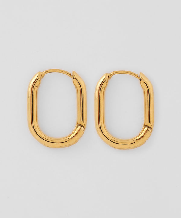 オーバルフープピアス[ステンレス][Basic]