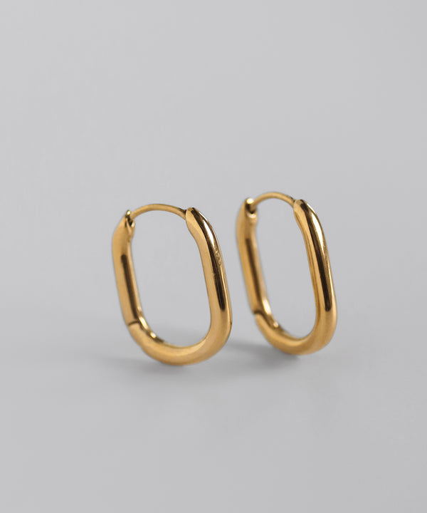 オーバルフープピアス[ステンレス][Basic]