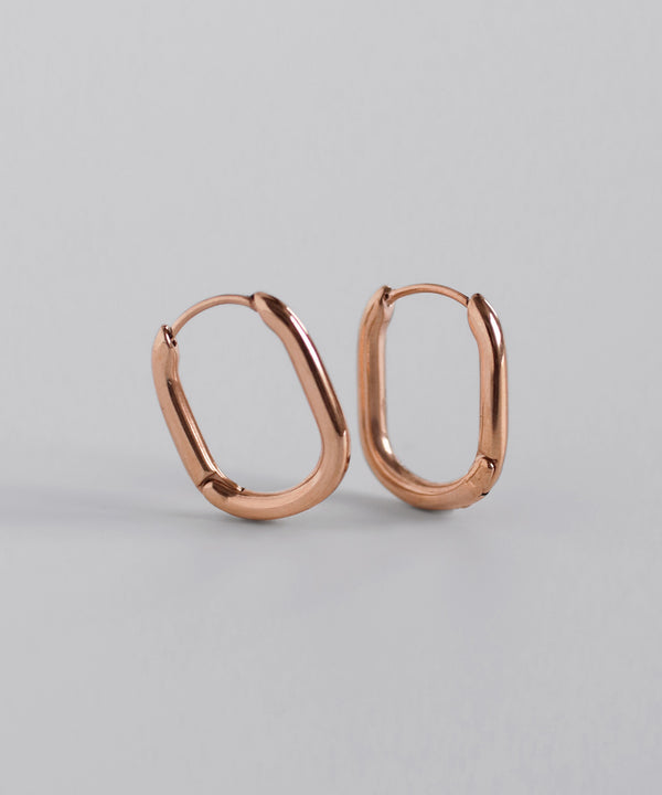 オーバルフープピアス[ステンレス][Basic]