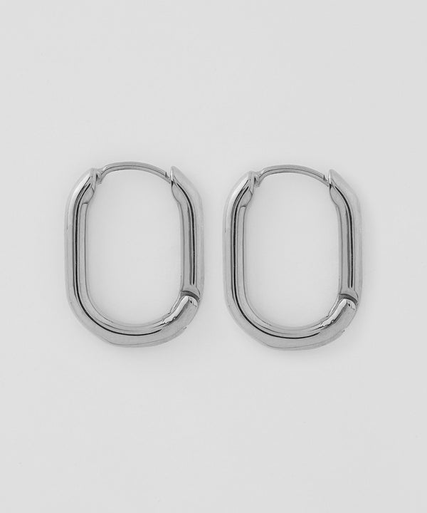 オーバルフープピアス[ステンレス][Basic]