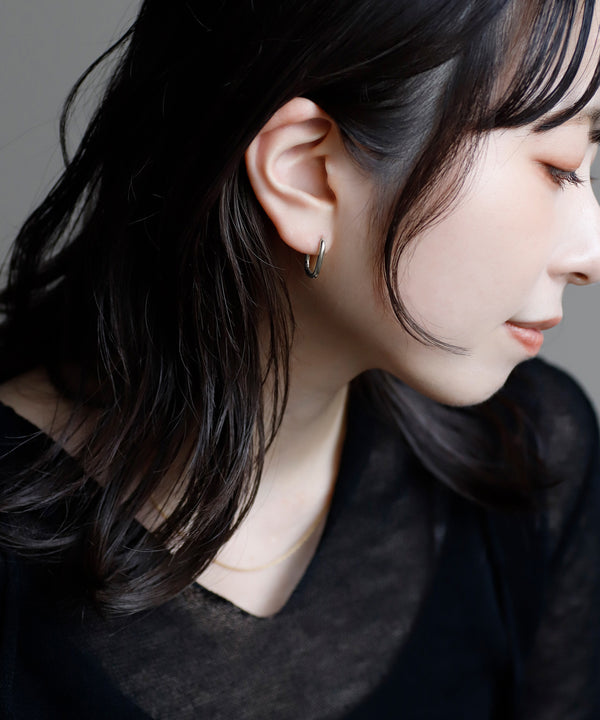 オーバルフープピアス[ステンレス][Basic]