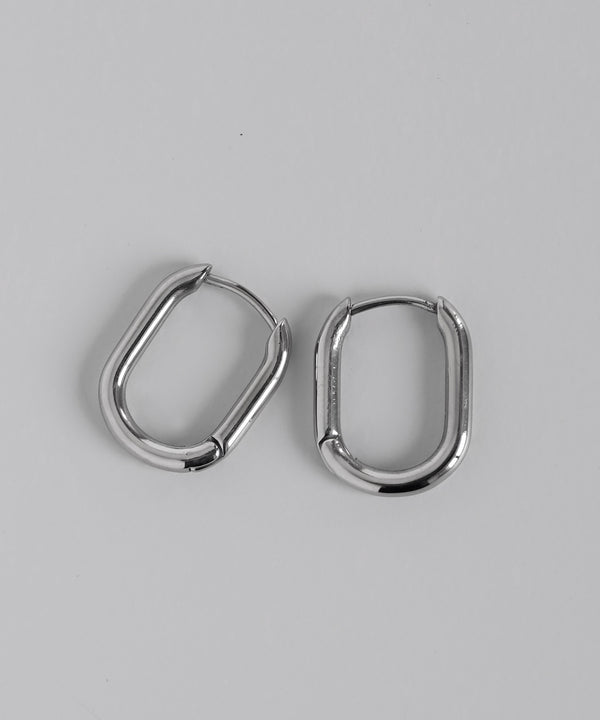 オーバルフープピアス[ステンレス][Basic]