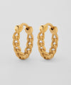 Chain motif hoop earrings [Stainless steel] [Basic]