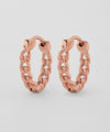 Chain motif hoop earrings [Stainless steel] [Basic]