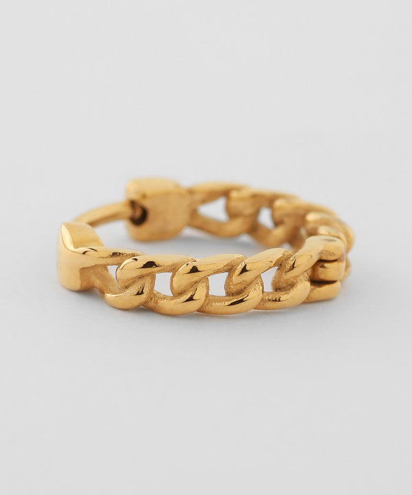 Chain motif hoop earrings [Stainless steel] [Basic]