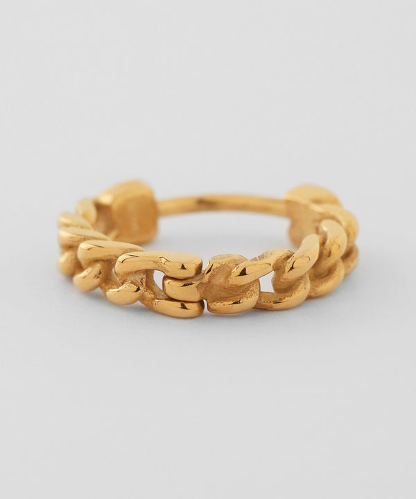 Chain motif hoop earrings [Stainless steel] [Basic]