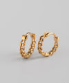 Chain motif hoop earrings [Stainless steel] [Basic]
