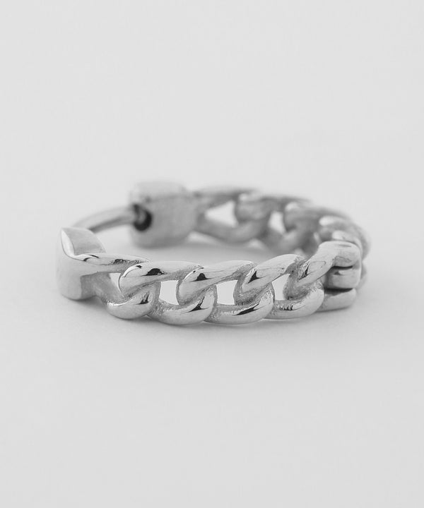 チェーンモチーフフープピアス[ステンレス][Basic]