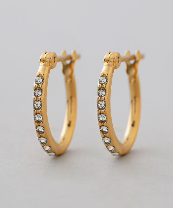 ビジューフープピアス[ステンレス][Basic]