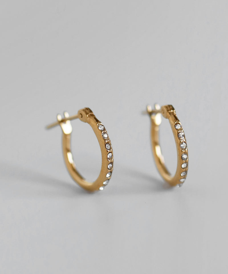 ビジューフープピアス[ステンレス][Basic]