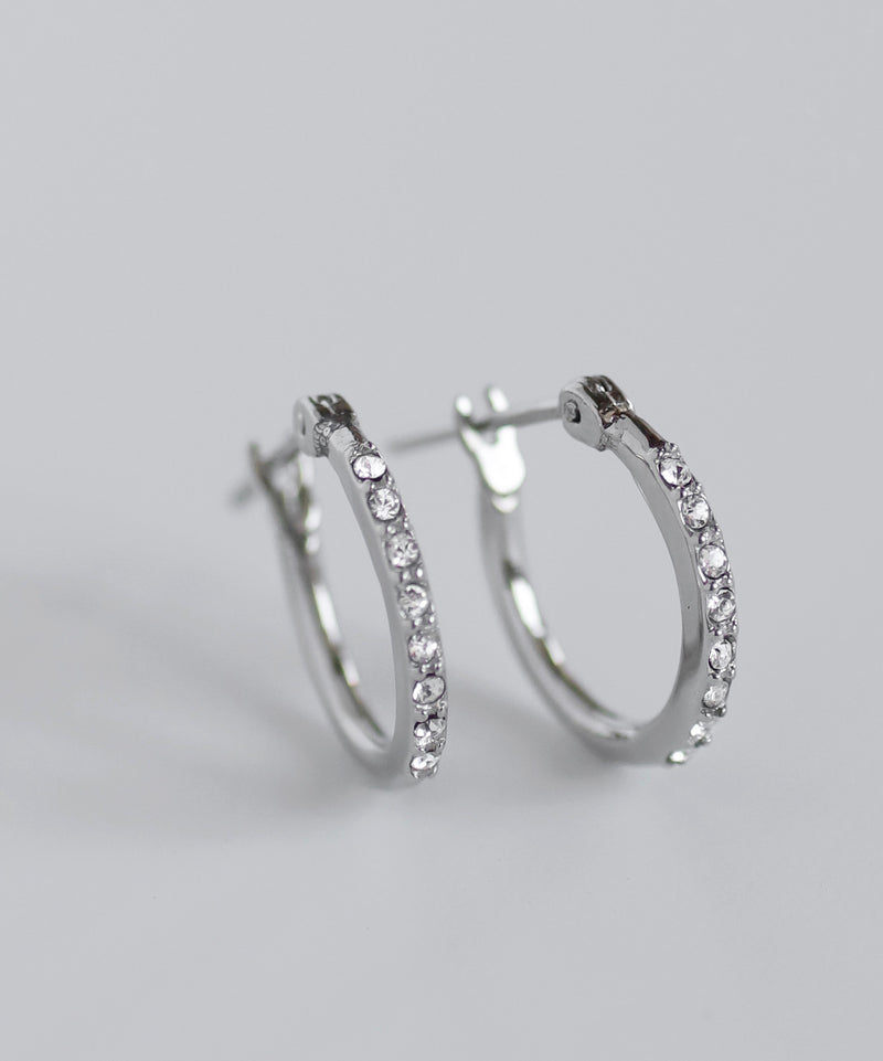 ビジューフープピアス[ステンレス][Basic]