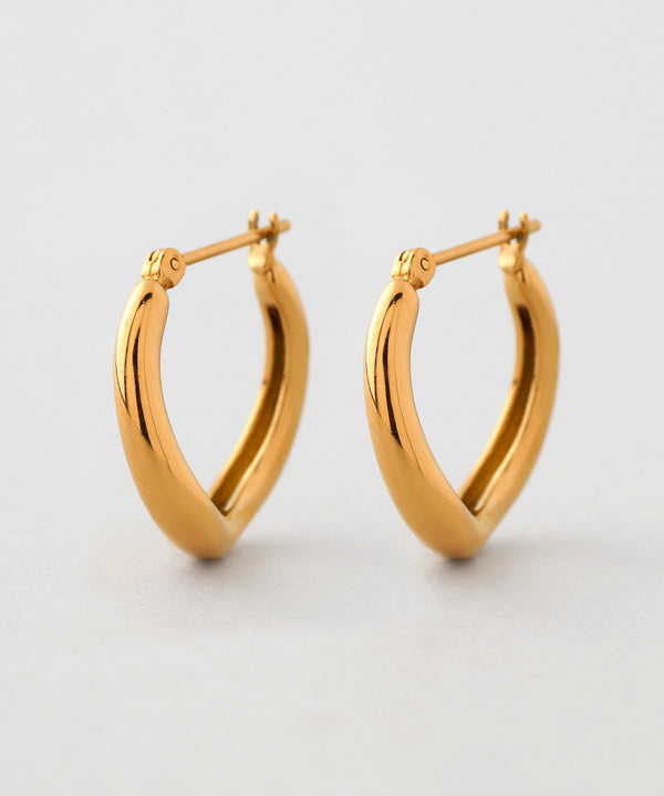 ニュアンスウェーブフープピアス[ステンレス][Basic]