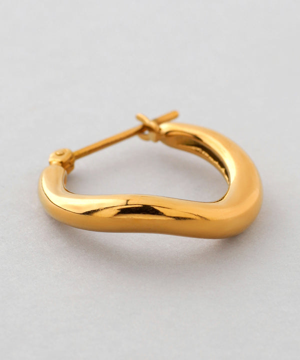 ニュアンスウェーブフープピアス[ステンレス][Basic]