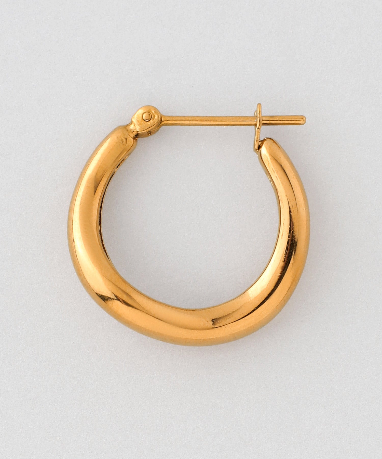 mimi33】ニュアンスウェーブフープピアス[ステンレス][Basic