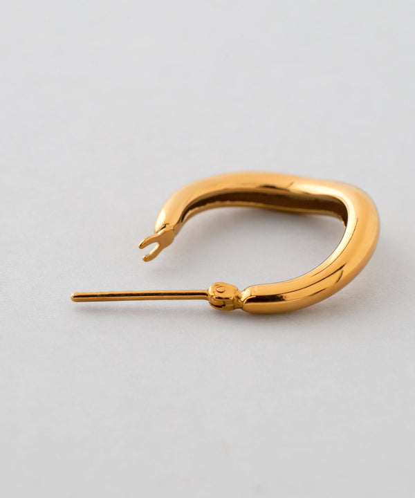 ニュアンスウェーブフープピアス[ステンレス][Basic]