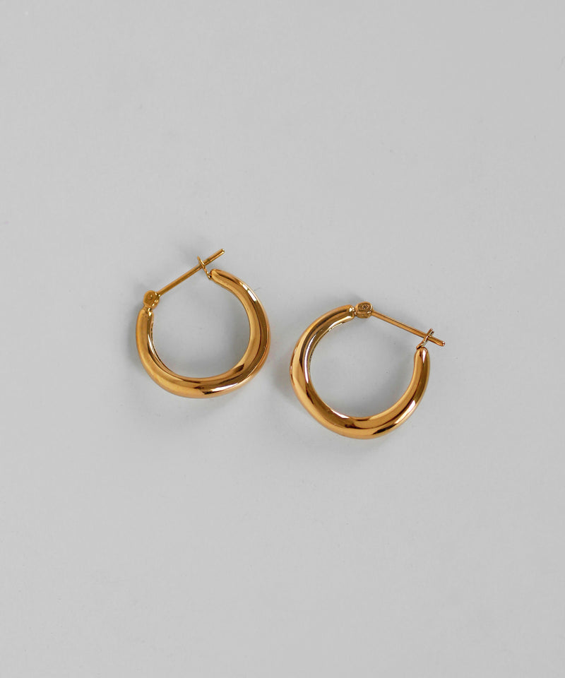 ニュアンスウェーブフープピアス[ステンレス][Basic]