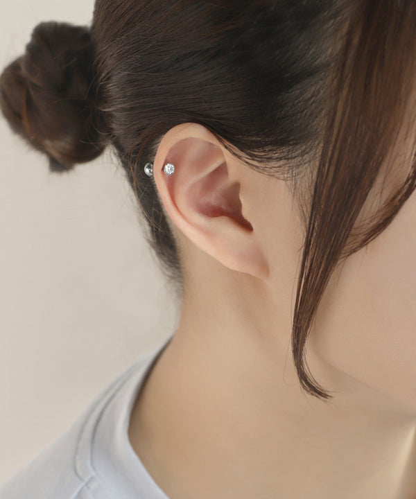 [Stainless Steel] Bijou Round Earrings