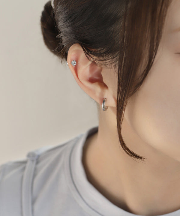 [Stainless Steel] Bijou Round Earrings