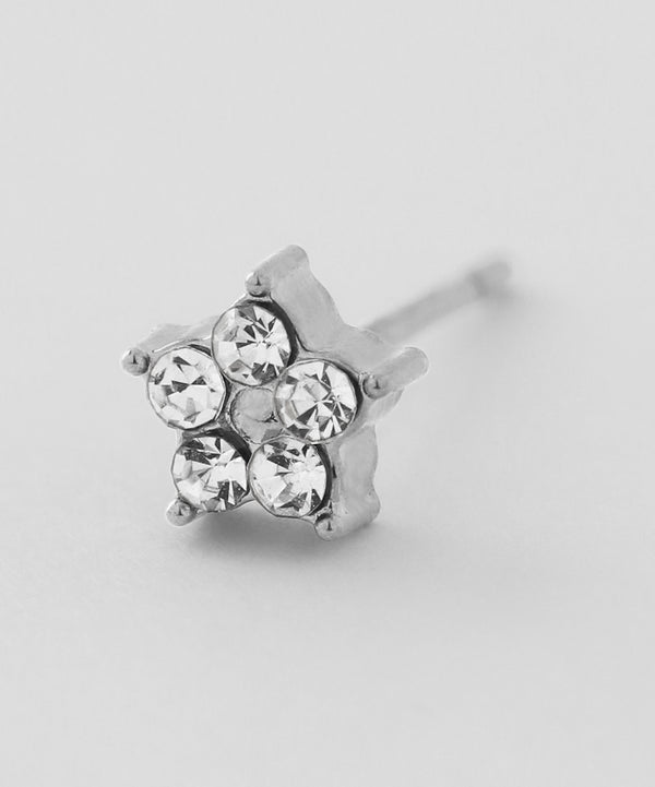 ビジュー×スターピアス[ステンレス][Sheerchic]