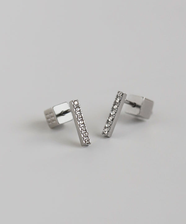 ビジュー×バーピアス[ステンレス][Sheerchic]