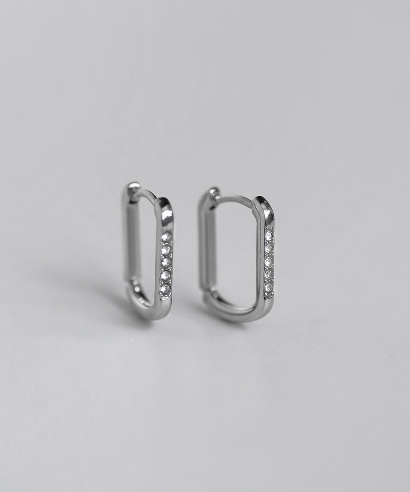 ビジューラインフープピアス[サージカルステンレス][Basic]
